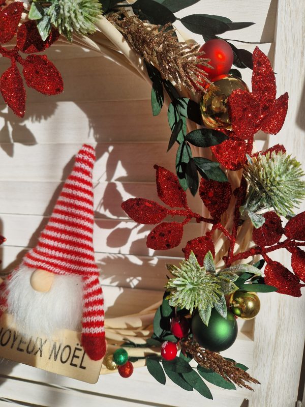 Grande couronne osier Noël – Image 4