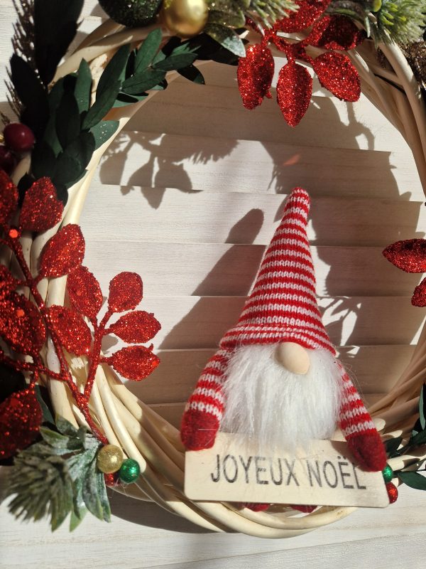 Grande couronne osier Noël – Image 2