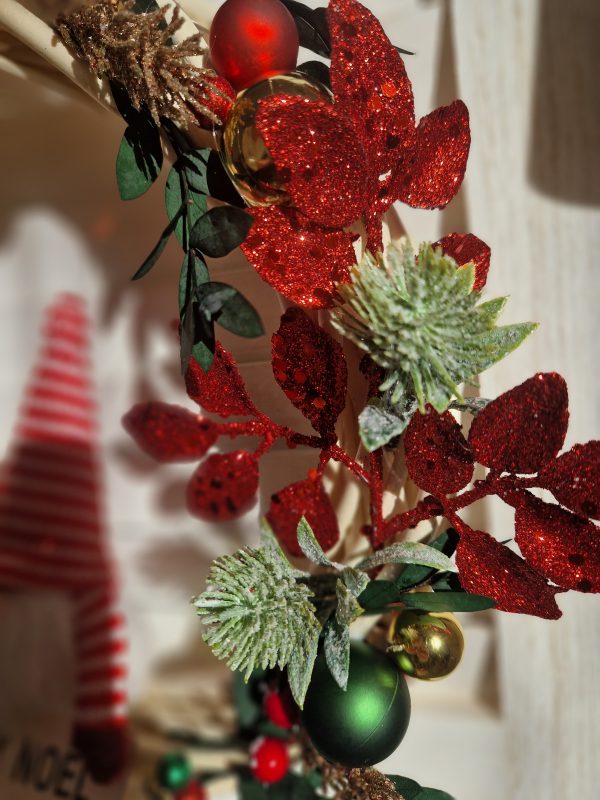 Grande couronne osier Noël – Image 3
