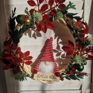 Grande couronne osier Noël