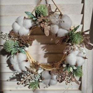 Petite couronne osier Noël