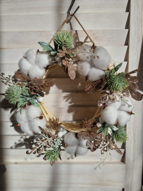 Petite couronne osier Noël