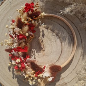 Couronne bambou fleurs séchées