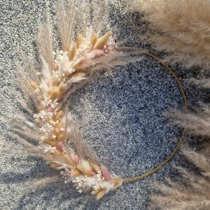 Couronne acier fleurs séchées
