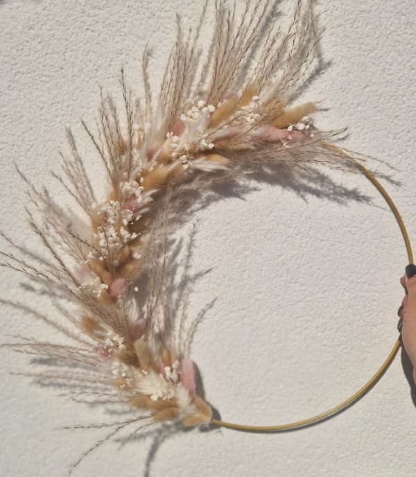 Couronne acier fleurs séchées – Image 3